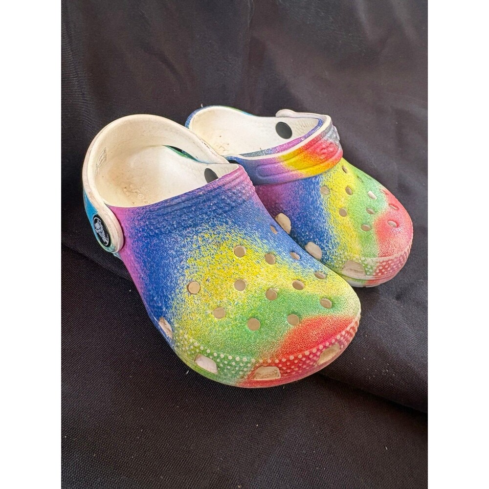 Crocs youth size 7c tie dye slip on shoes - Picture 3 of 5
